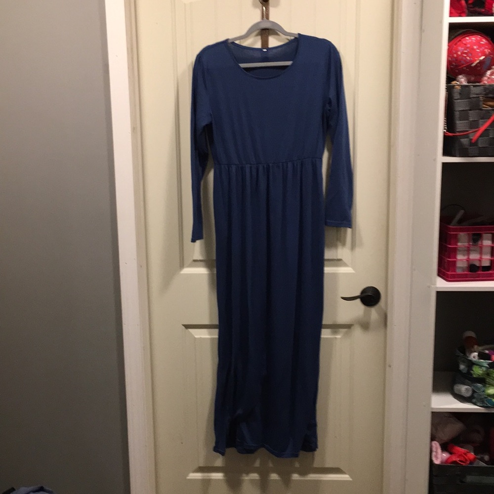 Long Sleeve Blue Dress Size Large